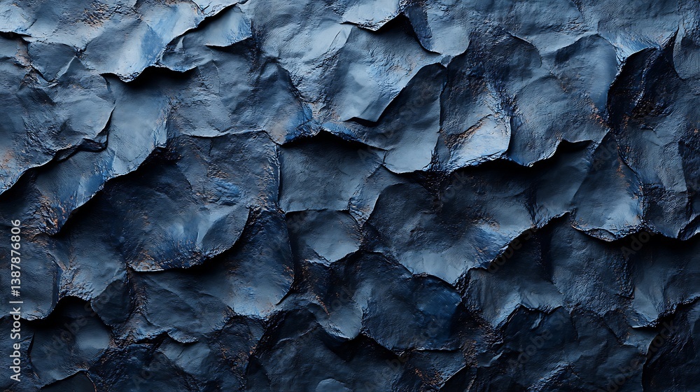 Textured Grunge Surface of Crumpled Plastic Tarp with Deep Blue and Dark Shades Textured Grunge Surface of Crumpled Plastic Tarp with Deep Blue and Dark Shades