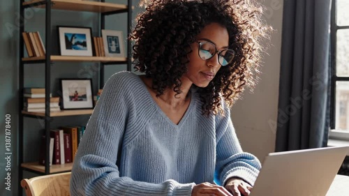 The Woman with Laptop Focus