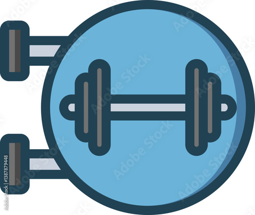 Fitness Signboard Filled Line Icon