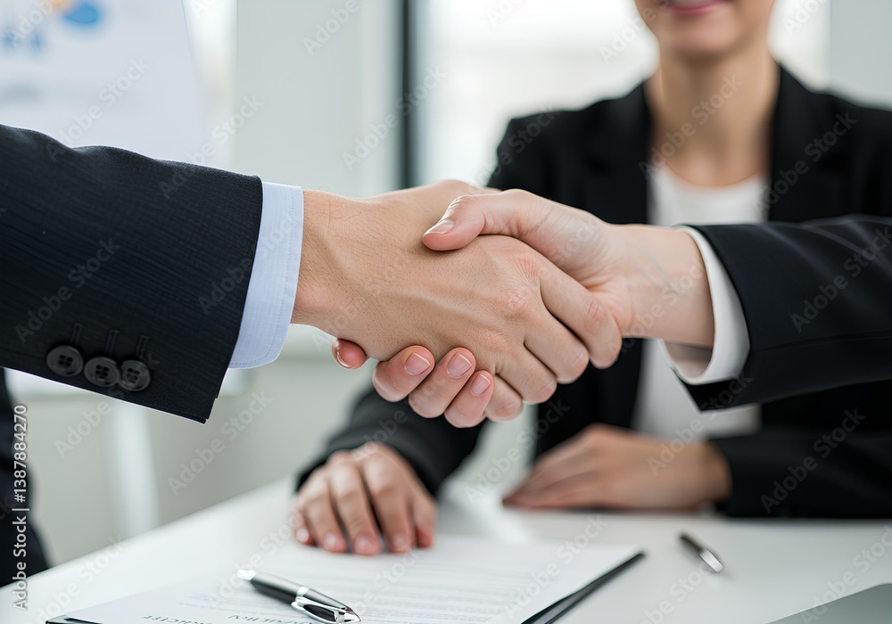 Professional Handshake Sealing a Business Agreement Professional Handshake Sealing a Business Agreement