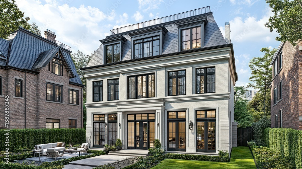 A grand residential building of luxurious design and modern features A grand residential building of luxurious design and modern features