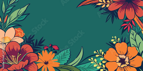 Floral background with free space for text