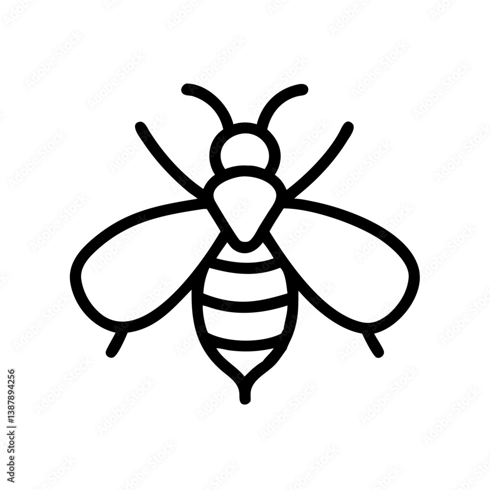 Fototapeta premium Bee Animal outline Icons