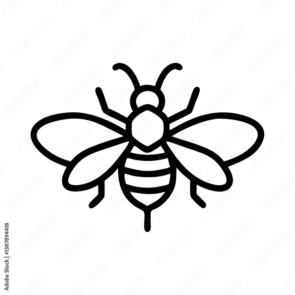Fototapeta premium Bee Animal outline Icons