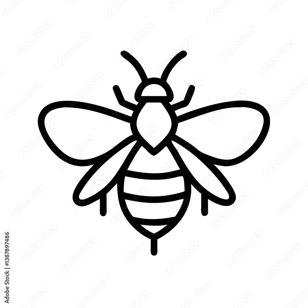 Fototapeta premium Bee Animal outline Icons