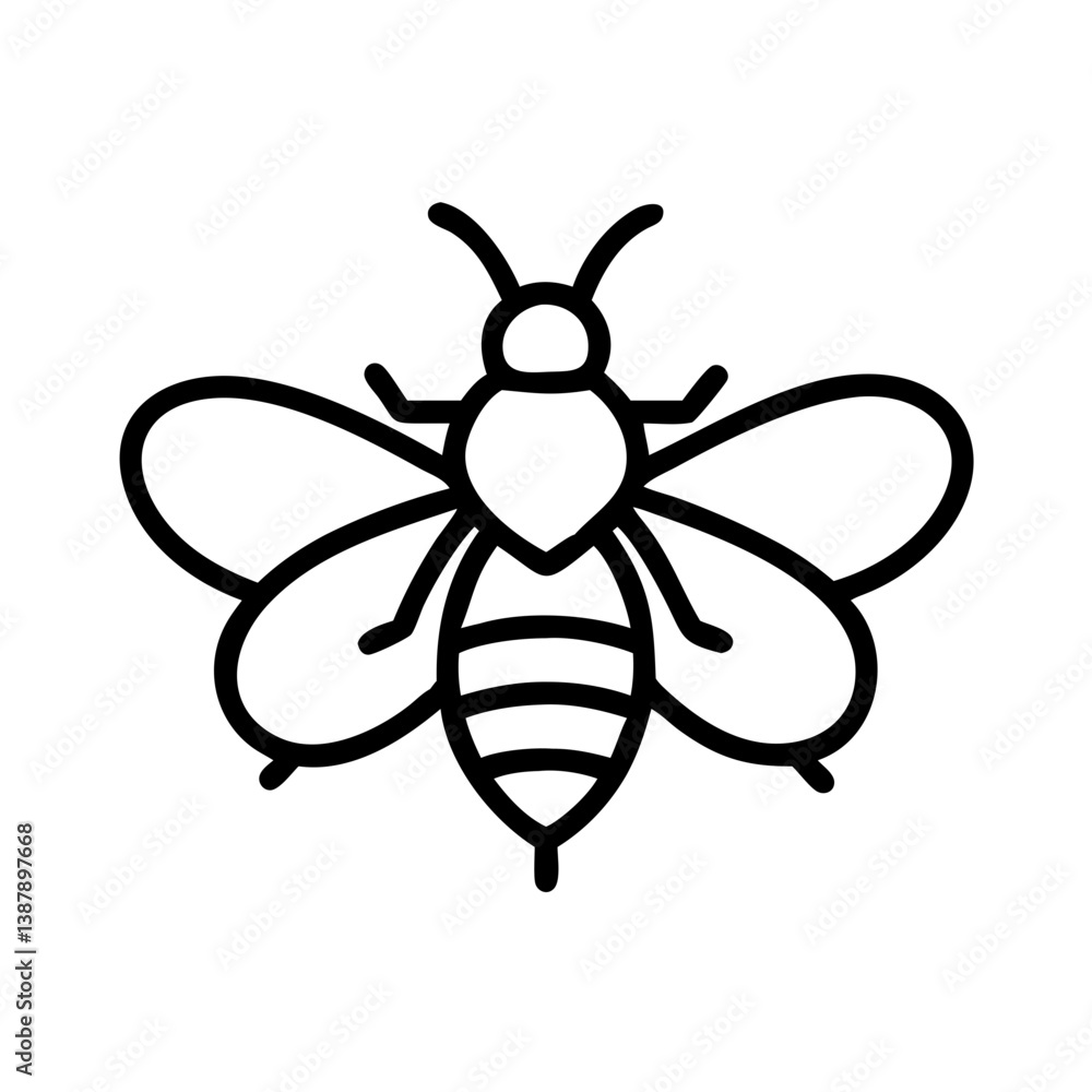Fototapeta premium Bee Animal outline Icons