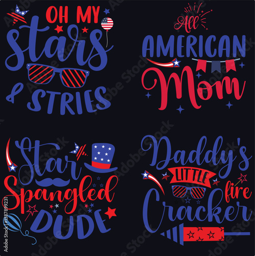  4th July shirt design Print template happy independence day American typography design