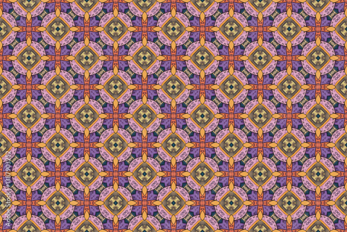Seamless Cloth Endless Visual Decoration Digital Fashion Texture Perspective Geometric Tile Fabric Shape Symmetric Template Graphic Luxury Interior Textile Art Design Wallpaper Background Pattern.