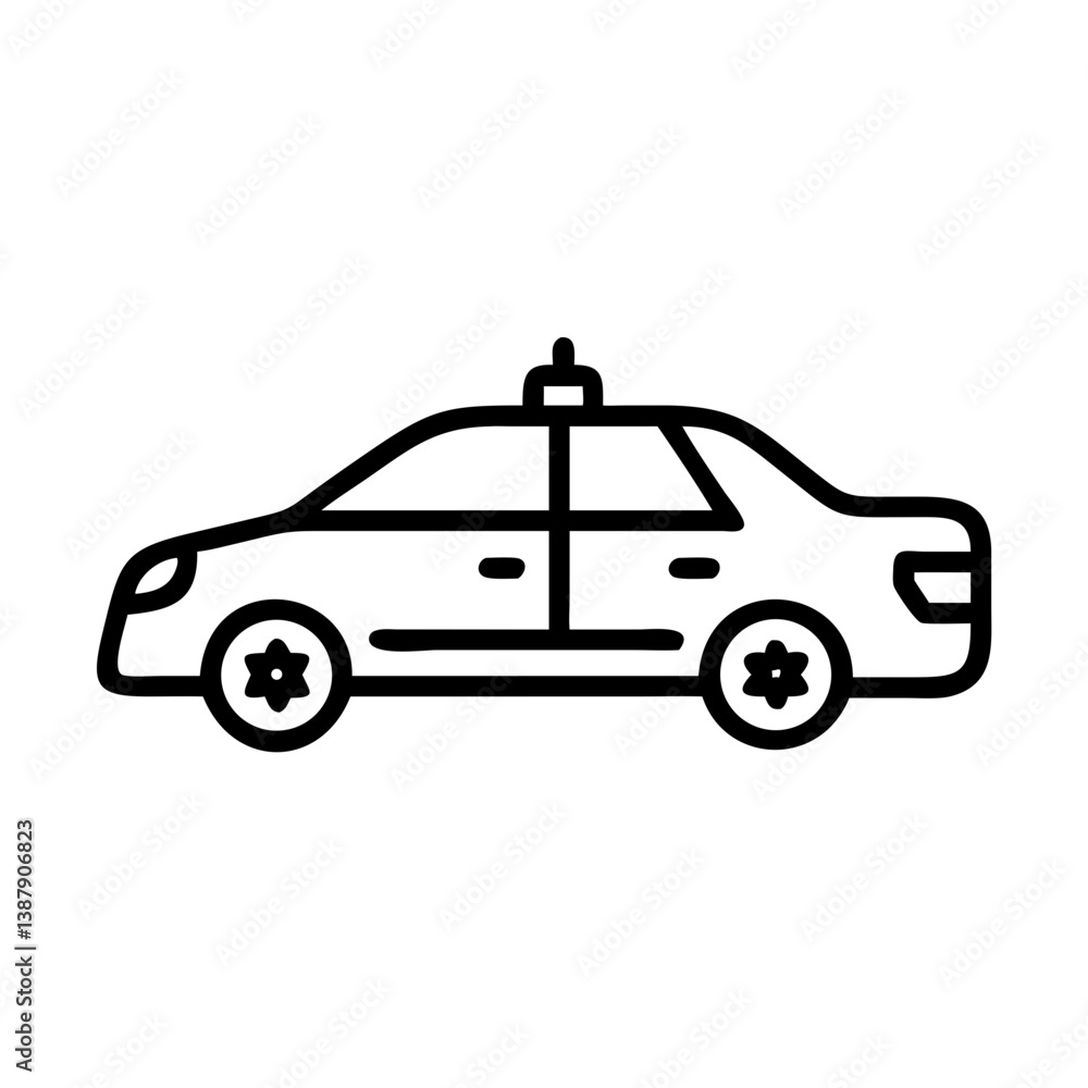 Police Car Icon for Law Enforcement and Security Themes Police Car Icon for Law Enforcement and Security Themes
