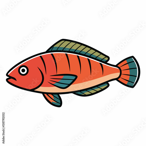 vector illustration of a fish