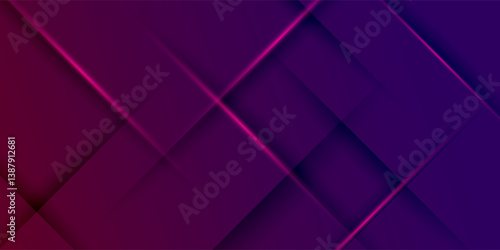Modern premium geometric dark purple violet background design template. Cross shadow and light elements.