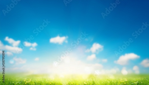 green grass and blue sky