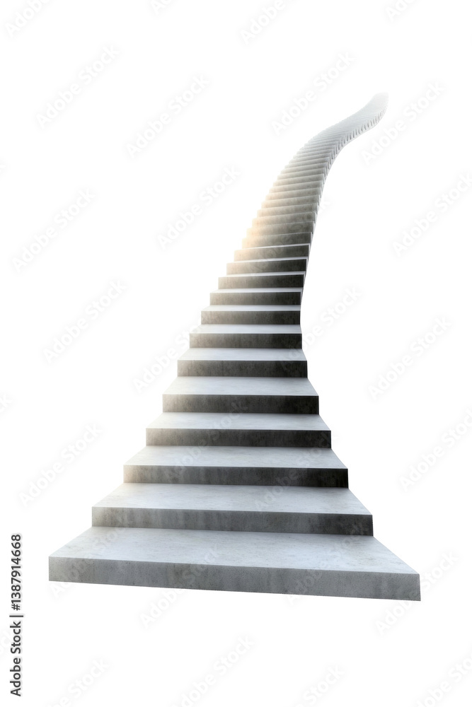 Isolated White Staircase on transparent background Isolated White Staircase on transparent background