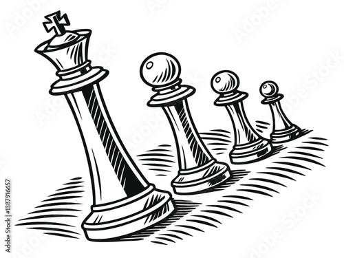 chess pieces vector illustration