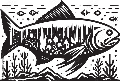 Ice fish logo vector