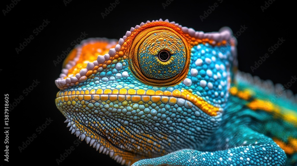 Fototapeta premium Vibrant chameleon closeup