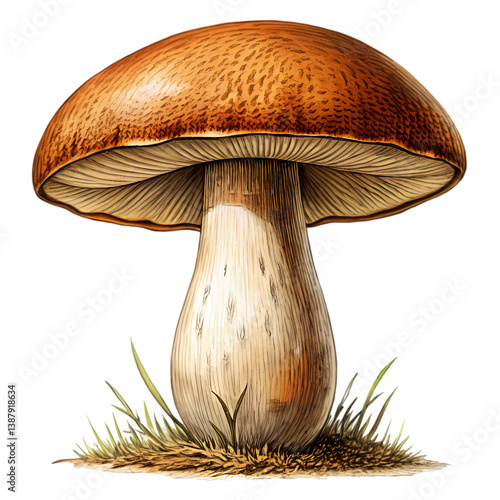 Brown Cap Mushroom: Identification, Types & Uses isolated on transparent background