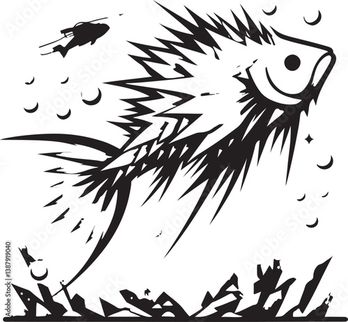 Ice fish logo vector