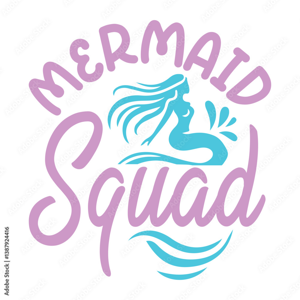 Fototapeta premium Mermaid squad SVG Design