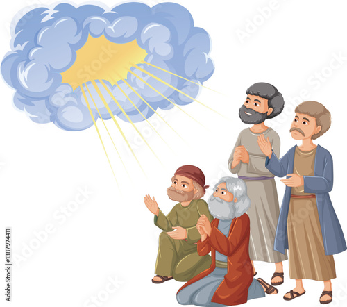 Prodigal Son praying people seek divine intervention through cartoon
