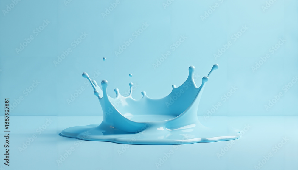 Blue Liquid Crown: Dynamic Splash Blue Liquid Crown: Dynamic Splash