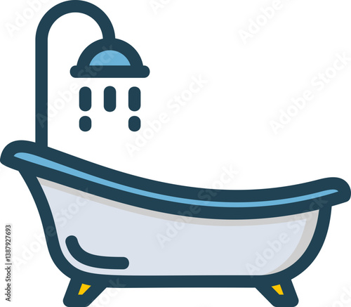 Bathtub Filled Line Icon