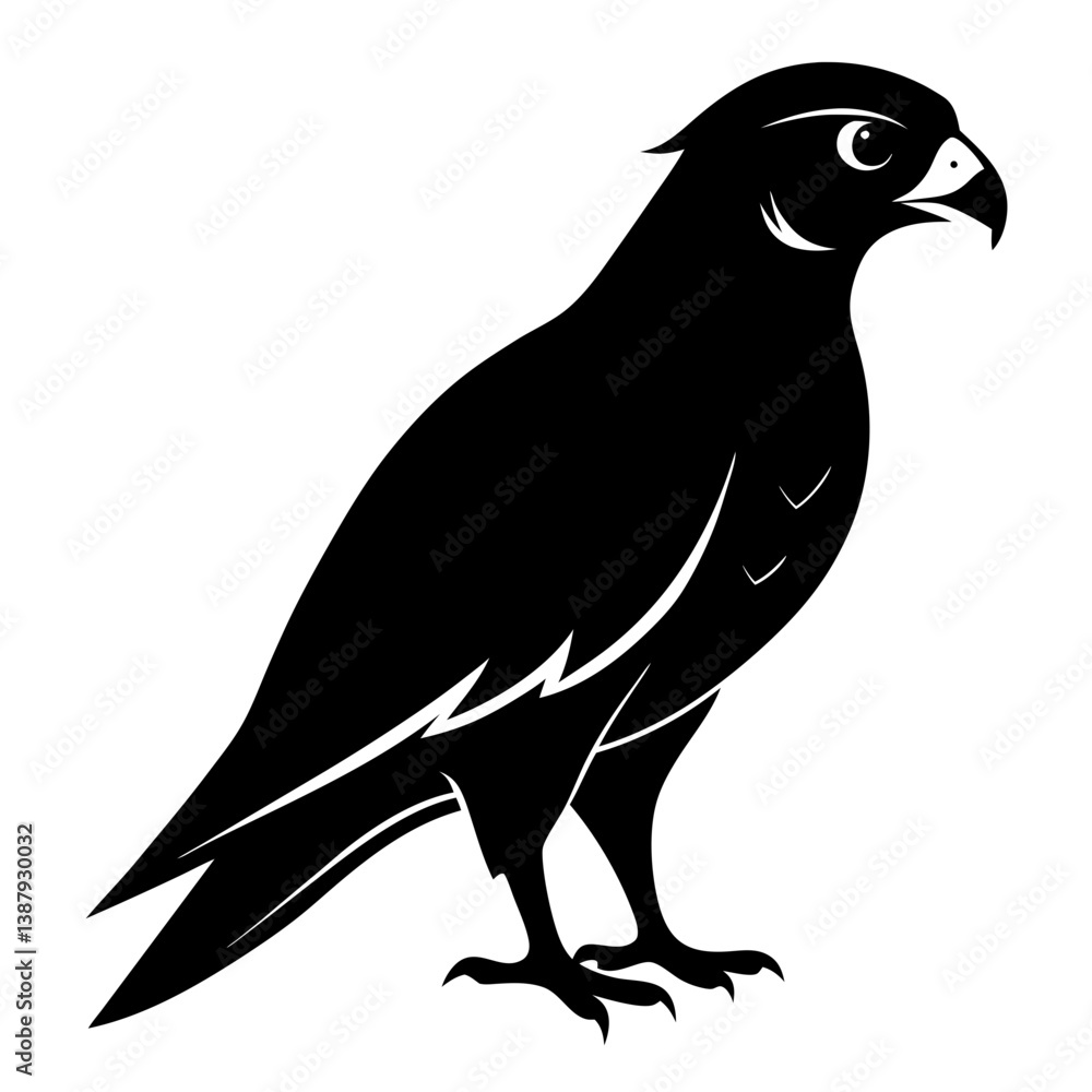 Fototapeta premium Falcon Silhouette Vector & Majestic Bird of Prey Icon