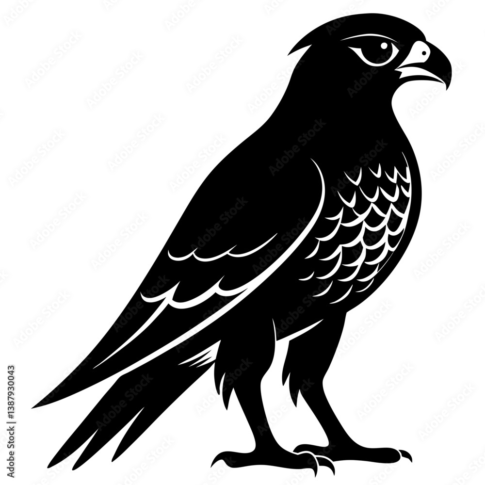 Falcon Silhouette Vector & Majestic Bird of Prey Icon Falcon Silhouette Vector & Majestic Bird of Prey Icon