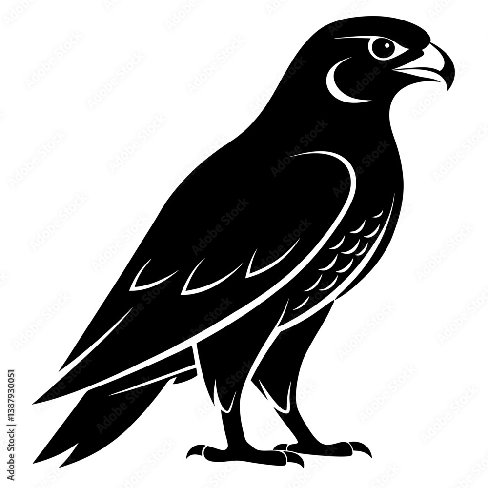 Obraz premium Falcon Silhouette Vector & Majestic Bird of Prey Icon