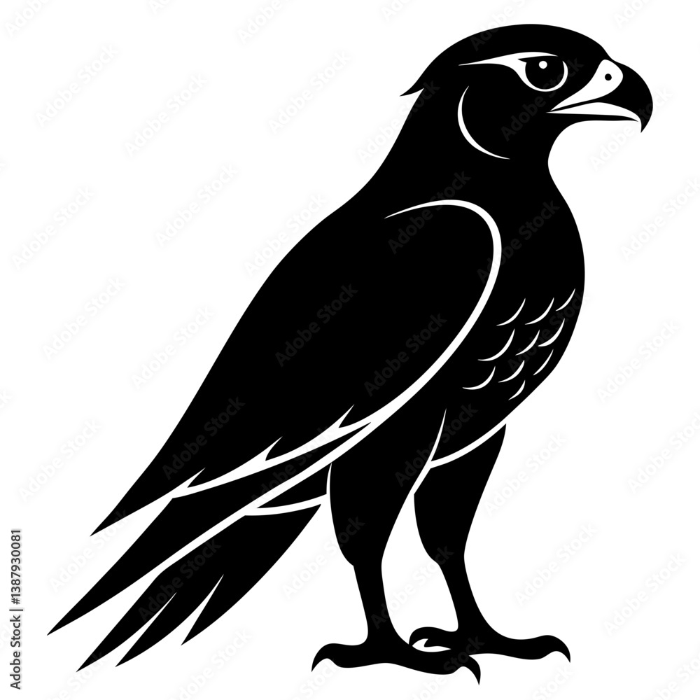 Fototapeta premium Falcon Silhouette Vector & Majestic Bird of Prey Icon