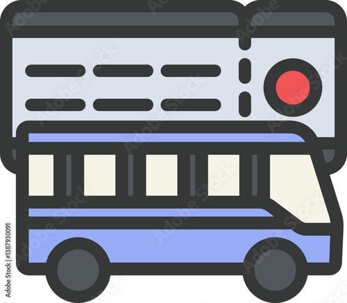 Bus Ticket Filled Line Icon
