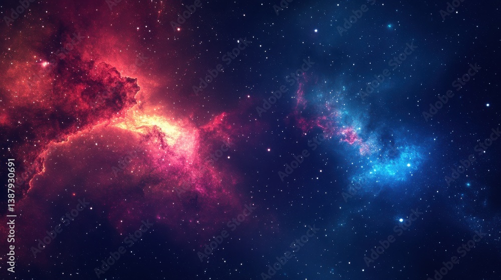 Blue and red galaxy color background. Blue and red galaxy color background.