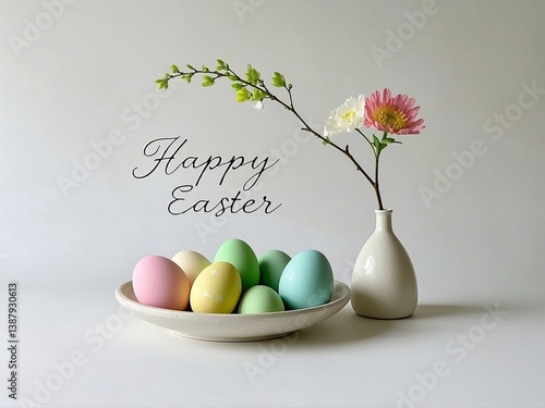 easter eggs and flowers