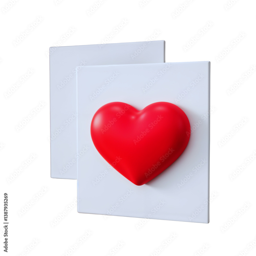 Unique red heart decoration mounted on a minimalist white wall art piece suitable for modern home decor Unique red heart decoration mounted on a minimalist white wall art piece suitable for modern home decor