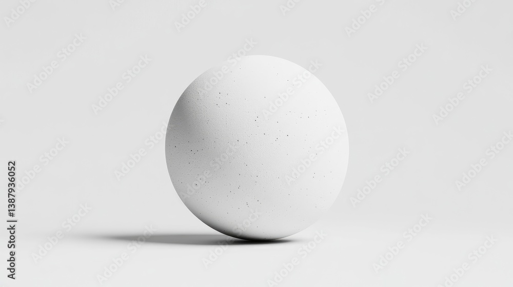 A white sphere sits centrally on a plain white background. The sphere has a slightly textured surface. The image is clean and simple, high resolution, with even lighting. Its minimalist and modern A white sphere sits centrally on a plain white background. The sphere has a slightly textured surface. The image is clean and simple, high resolution, with even lighting. Its minimalist and modern