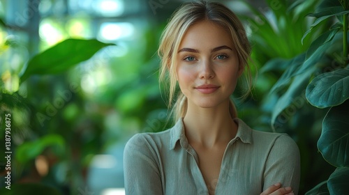 Woman portrait in garden