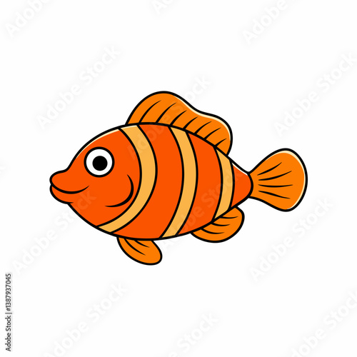 cartoon goldfish isolated on white