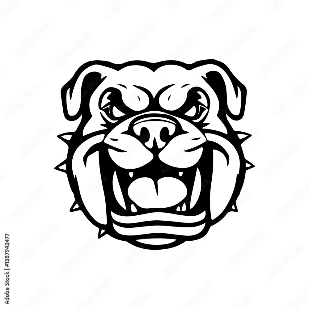 Illustration of bulldog head. Design element for logo, label, sign. Vector illustration Illustration of bulldog head. Design element for logo, label, sign. Vector illustration