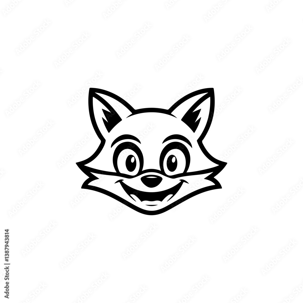 Fototapeta premium Illustration of fox head. Design element for logo, label, sign. Vector illustration