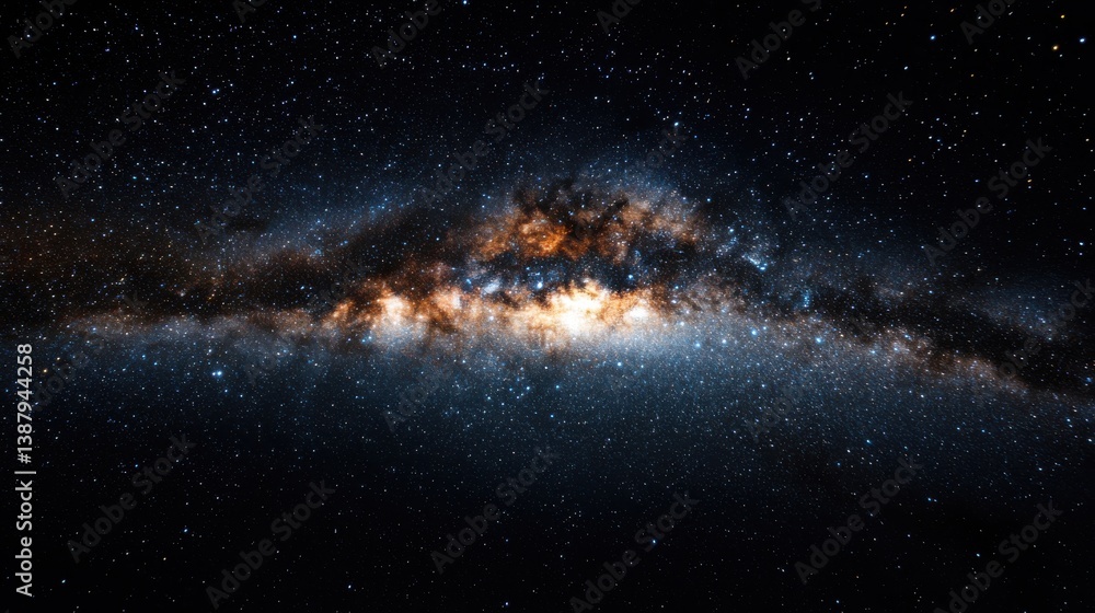 Fototapeta premium bright milky way in a black sky.
