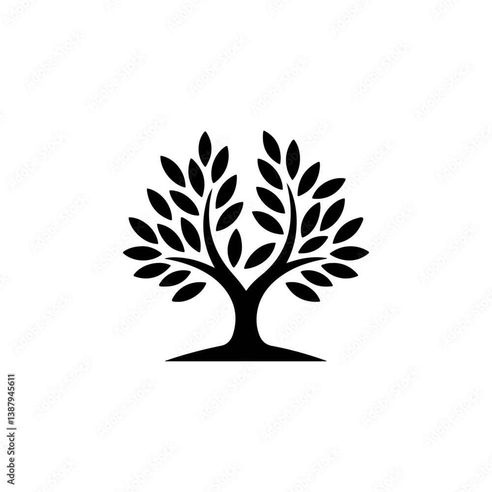 Olive tree silhouette icon. Design element for logo, label, sign. Vector illustration Olive tree silhouette icon. Design element for logo, label, sign. Vector illustration