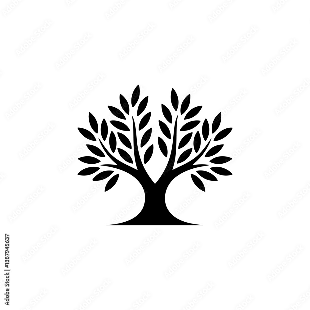 Obraz premium Olive tree silhouette icon. Design element for logo, label, sign. Vector illustration