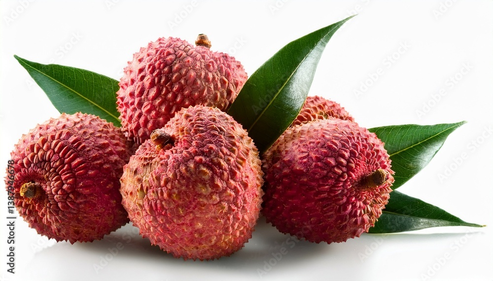 fresh lychee fruit with green leaves fresh lychee fruit with green leaves
