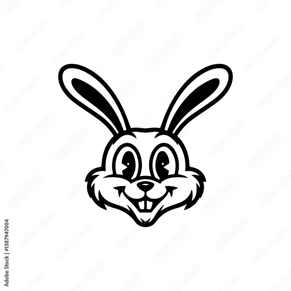 Fototapeta premium Illustration of rabbit head. Design element for logo, label, sign. Vector illustration