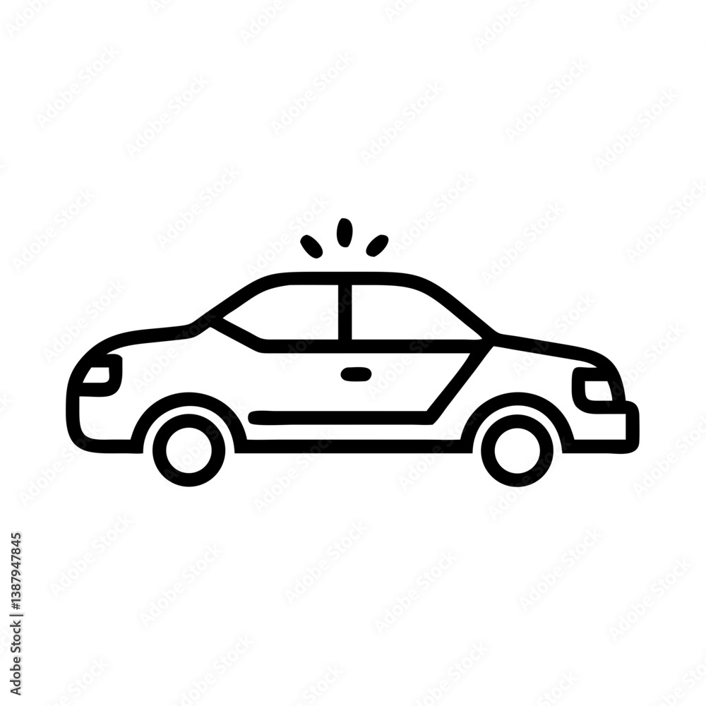 Fototapeta premium Police Car Icon for Law Enforcement and Security Themes
