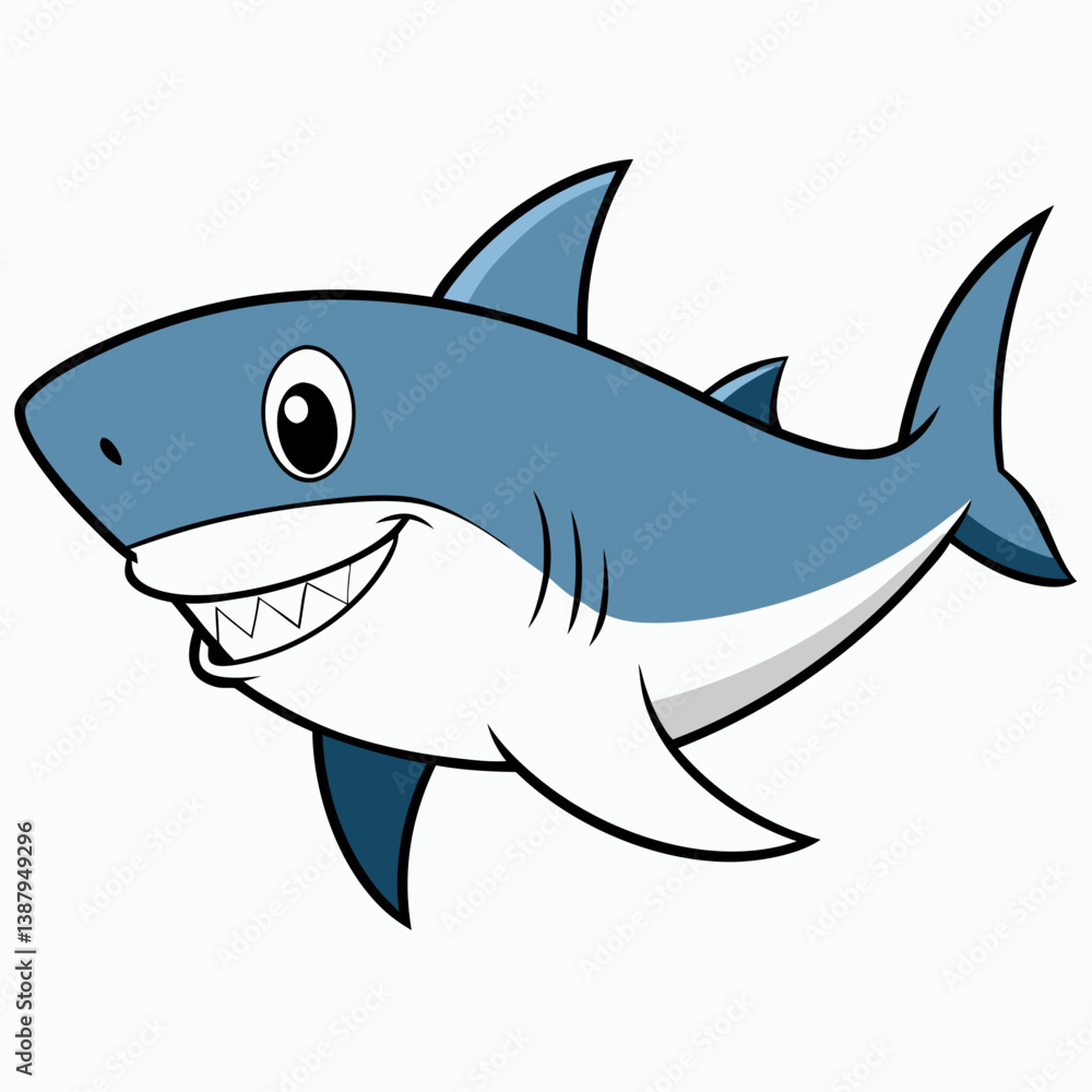 shark cartoon isolated on white shark cartoon isolated on white