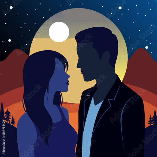 Wallpaper Mural silhouette of a couple Torontodigital.ca