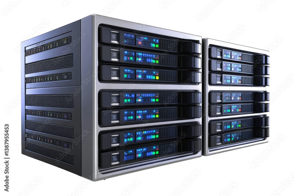 Server Room Overview on transparent background