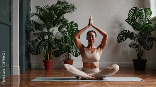 The Woman Practicing Yoga