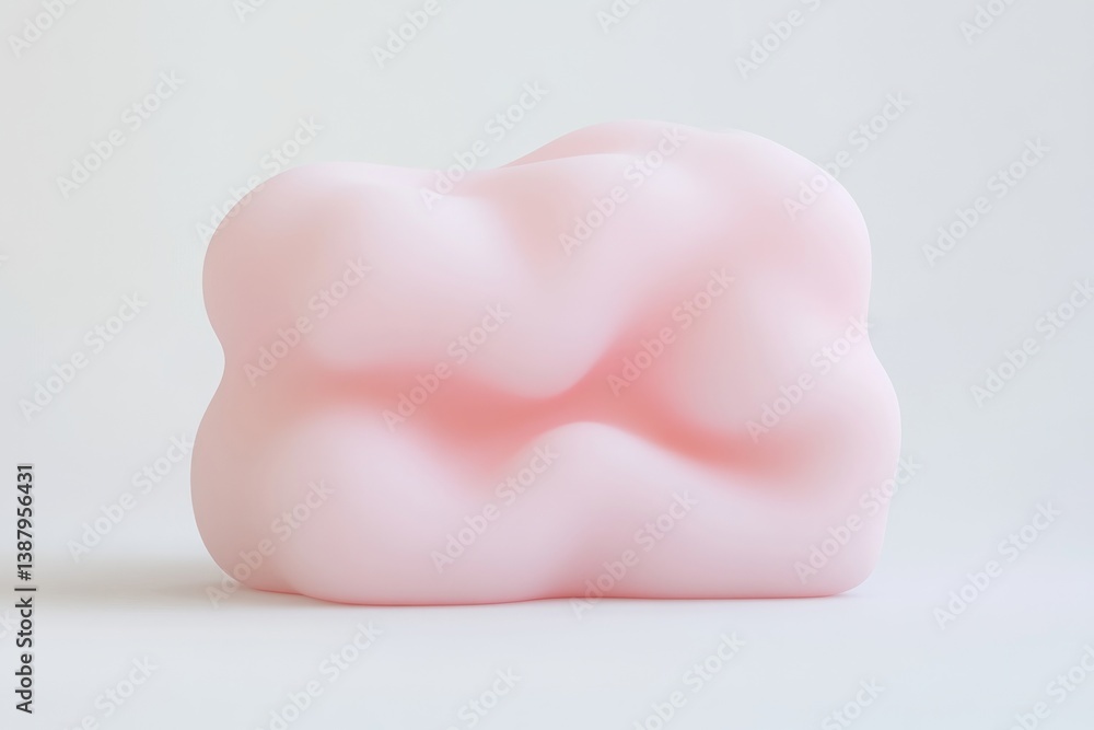 Abstract, soft, blush-pink, sculptural form. A tactile, organic shape, reminiscent of a cloud or bubble. A modern, minimalist aesthetic Abstract, soft, blush-pink, sculptural form. A tactile, organic shape, reminiscent of a cloud or bubble. A modern, minimalist aesthetic